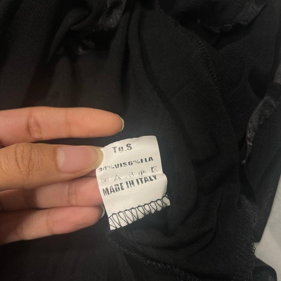 Vintage 2000s Black Mesh Skirt with Ruffle (XS-S) Made in Italy Festival Party - Picture 8 of 8